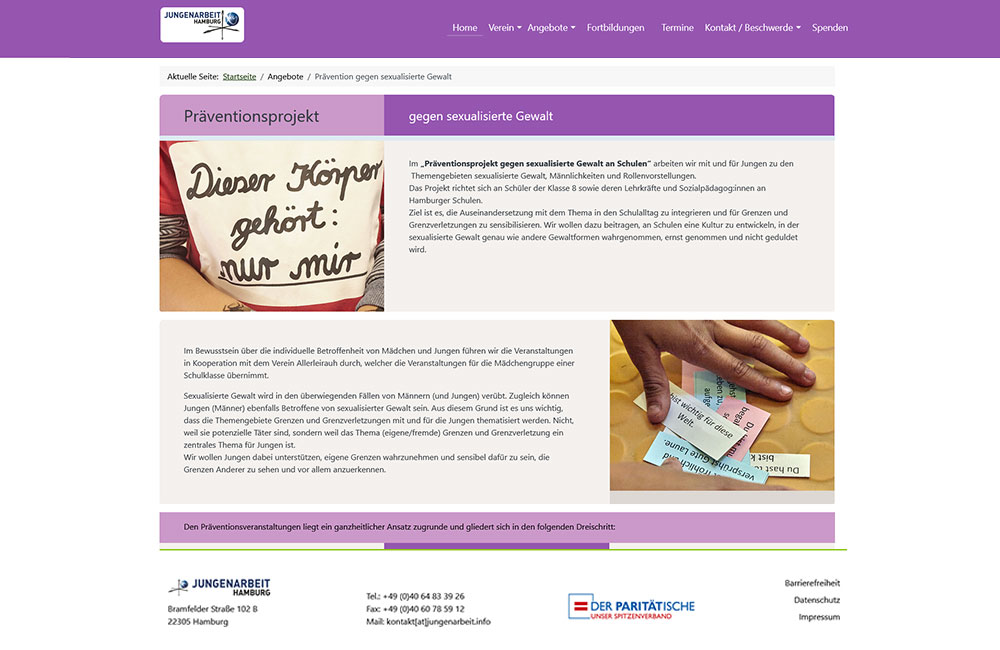 Webdesign & Web-Entwicklung für Vereine & soziale Träger / soziale Projekte - shinyCube - Hamburg